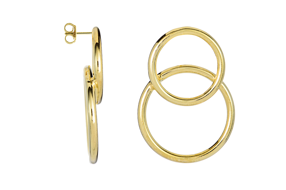 Sterling silver double circle earrings