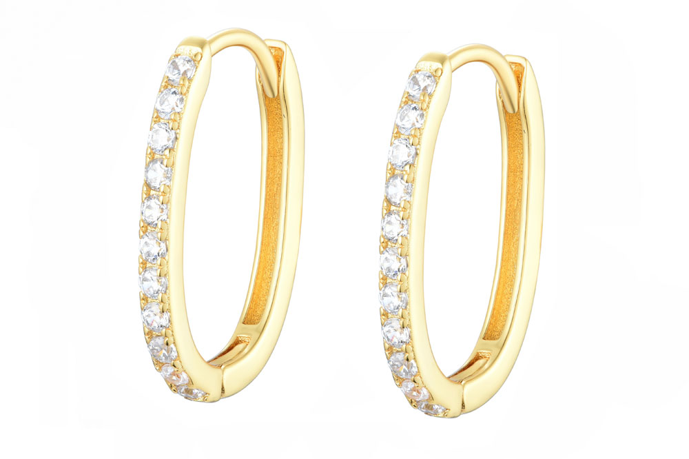 Sterling silver zirconia earring hoop