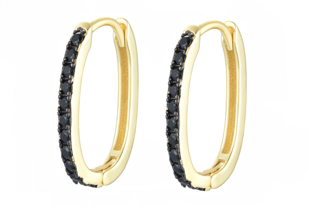 Sterling silver zirconia earring hoop
