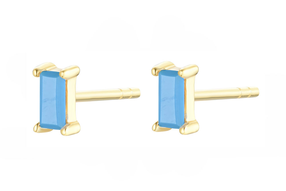 Sterling silver baguette zirconia earring