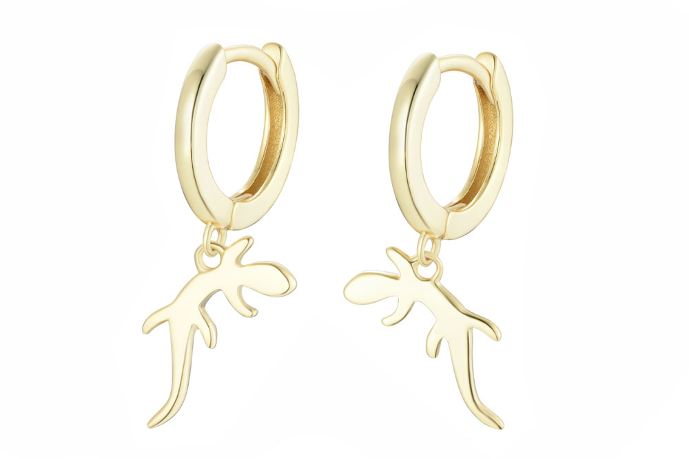 Sterling silver lizard earring