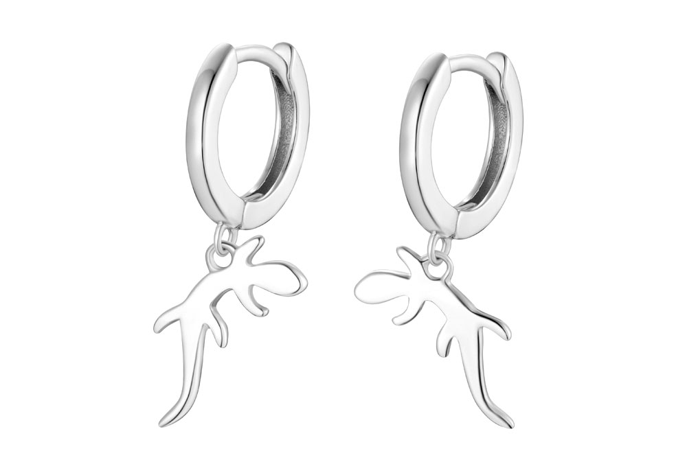 Pendiente plata 925 aro lagartija 