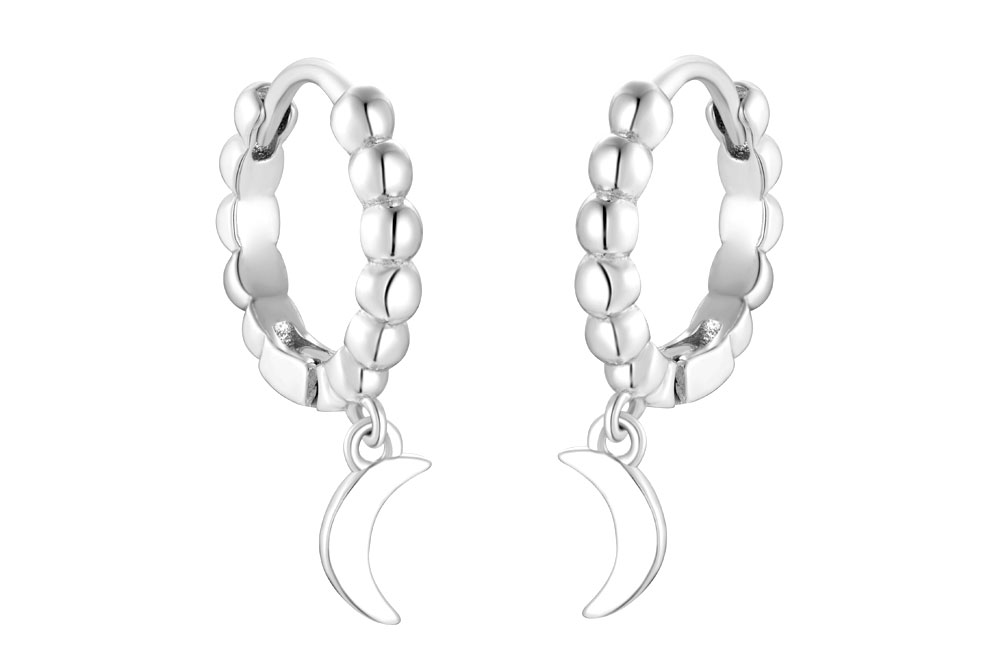Sterling silver moon earring