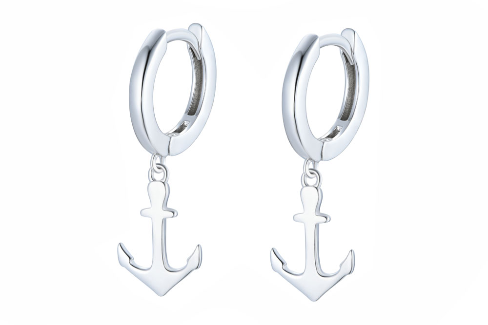 Sterling silver anchor earring