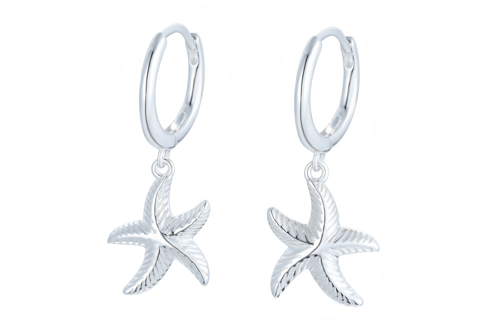 [15109E00E12000PL] Pendiente plata 925 aro estrella de mar  (Plata)