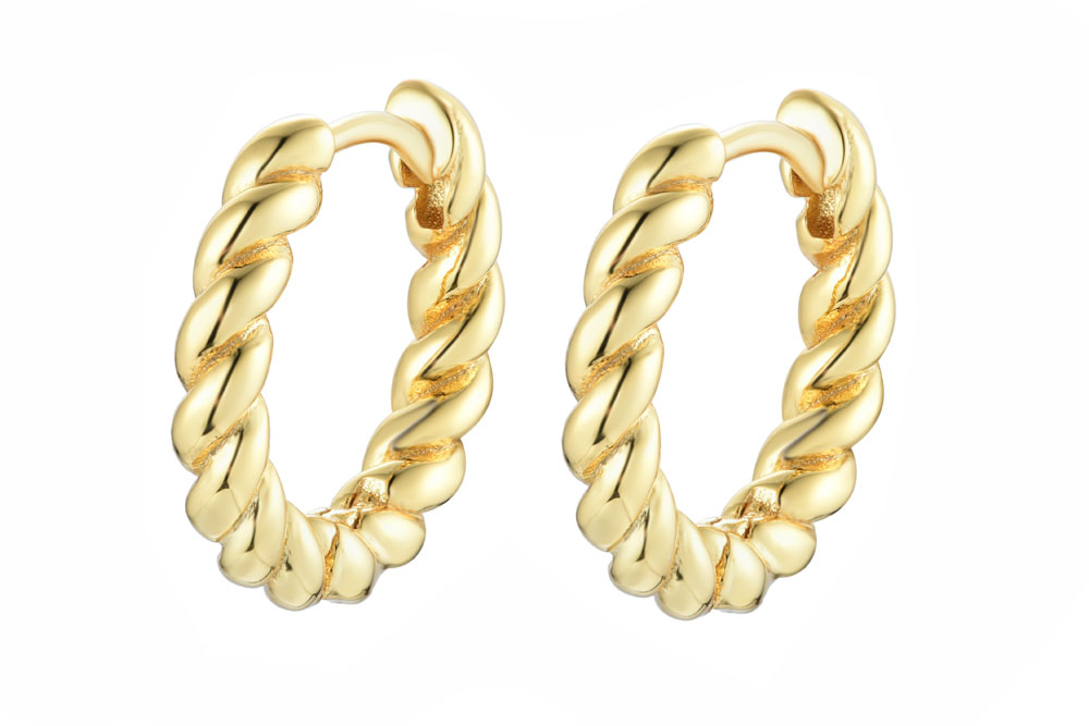 Sterling silver braided earring hoop