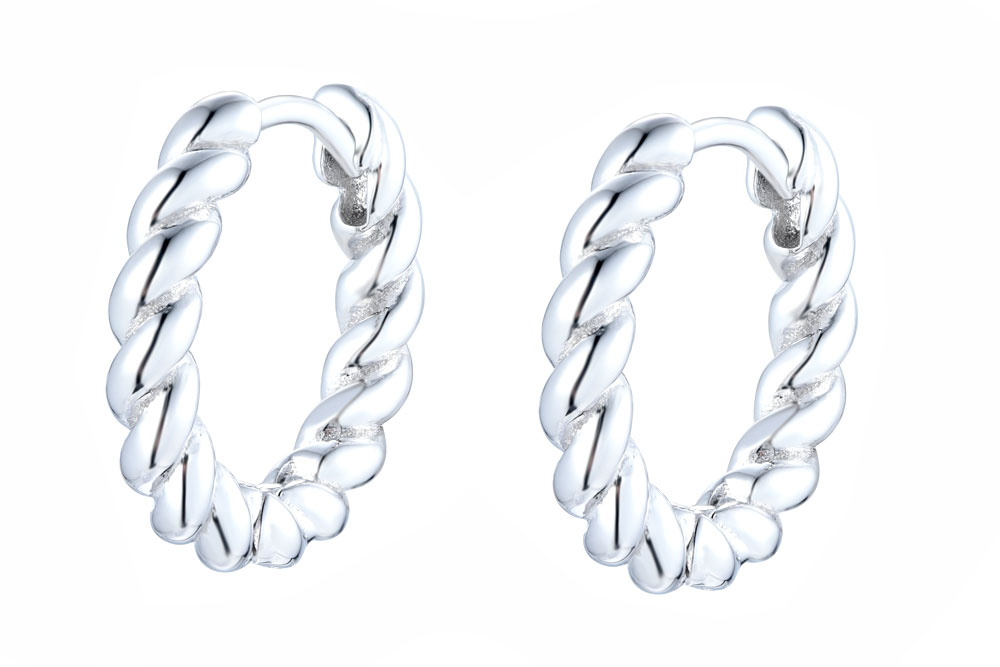 Sterling silver braided earring hoop