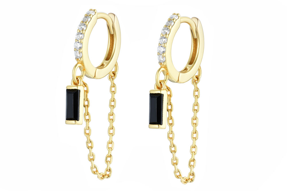 Sterling silver zirconia earring hoop