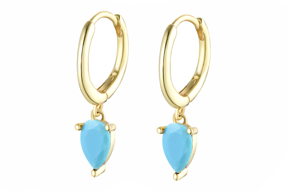Sterling silver pear zirconia earring