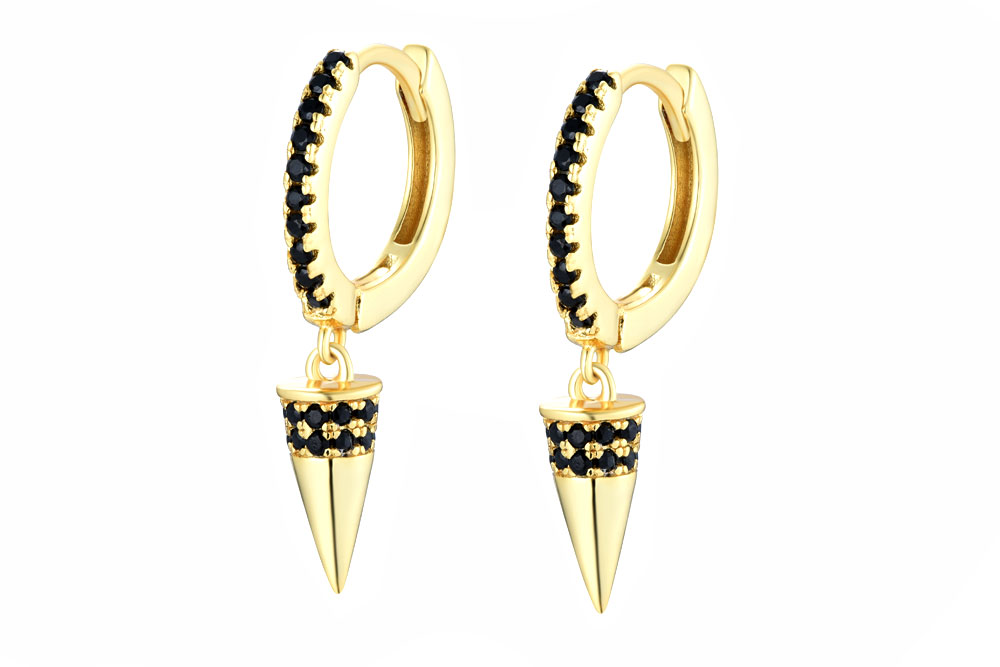 Sterling silver zirconia cone earring