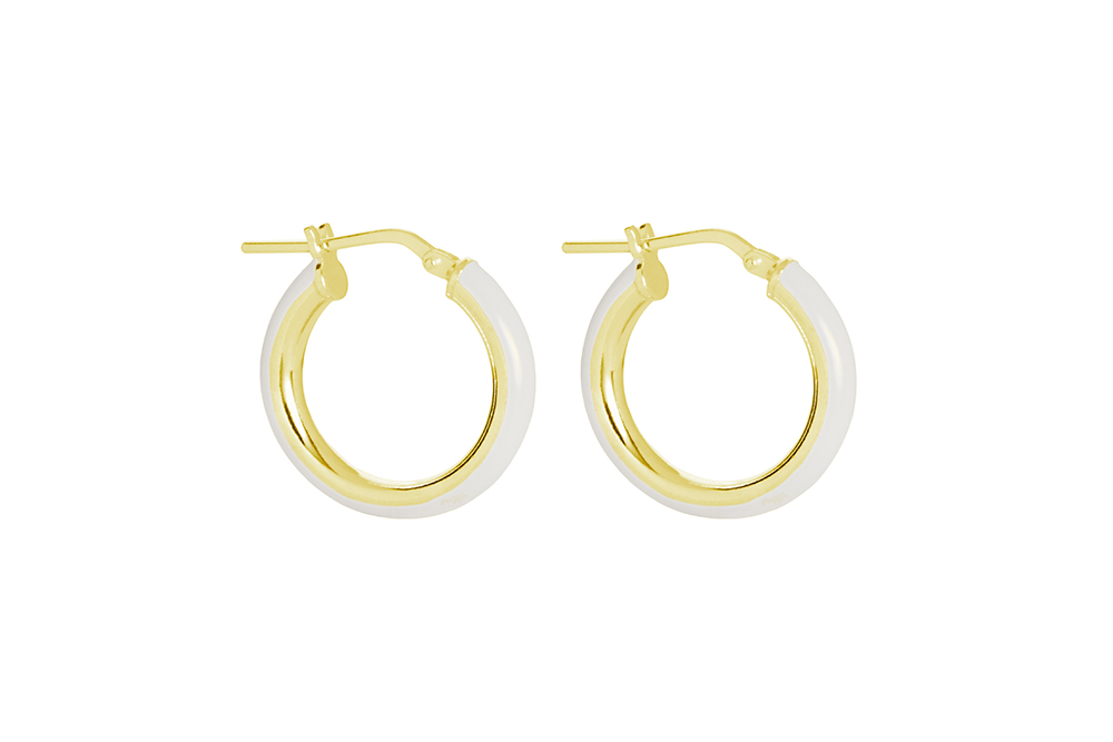 Sterling silver hoop earring enameled