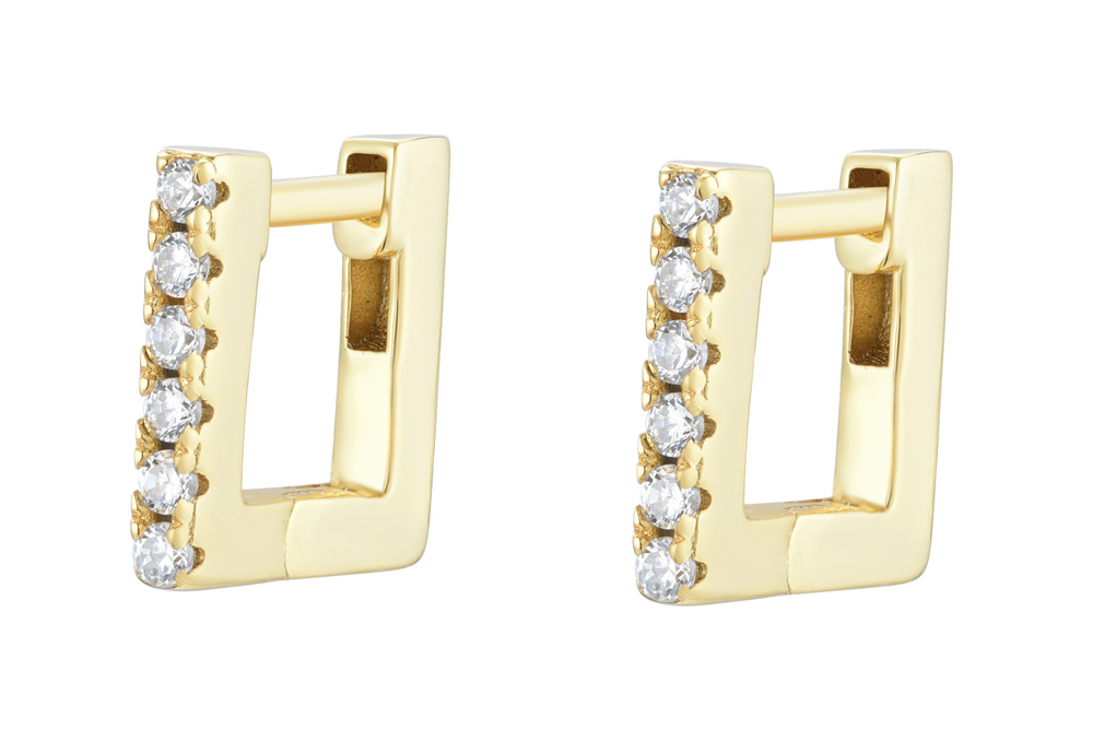 [15278EE100ZBLDO] Sterling silver earring (10.00MM, Gold plated)