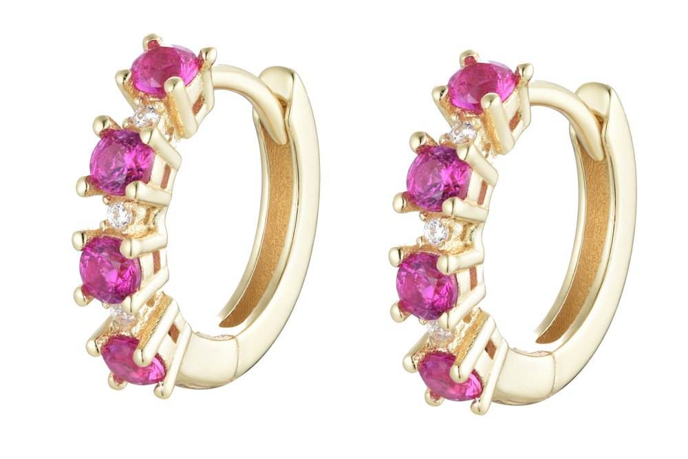Sterling silver zirconia earring hoop
