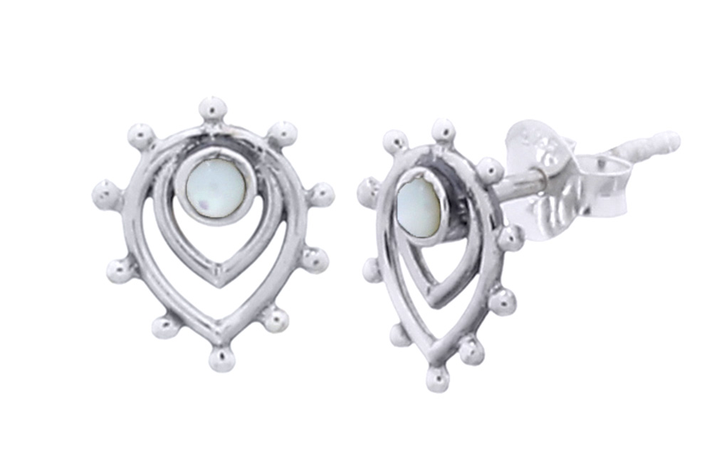 Pendiente plata 925 motivo arabe piedra