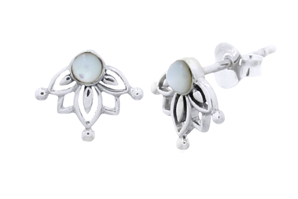 Sterling silver flower earring