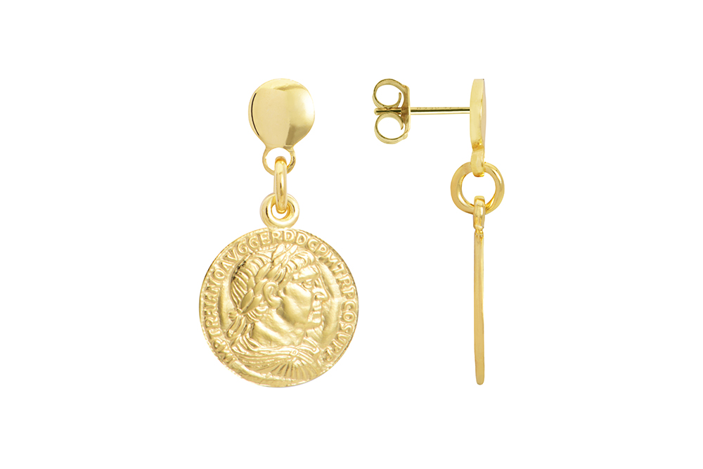 Sterling silver roman coin earring