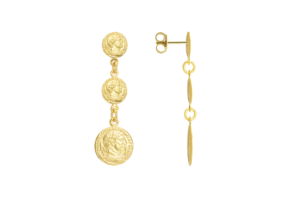 Sterling silver roman coin earring