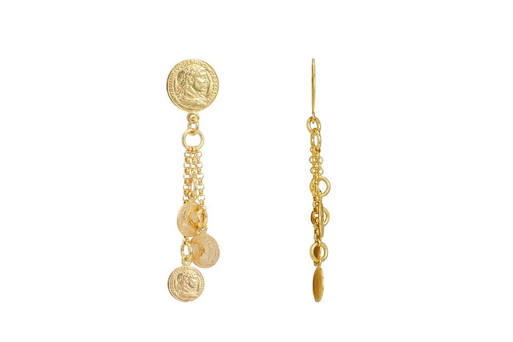 Sterling silver roman coin earring