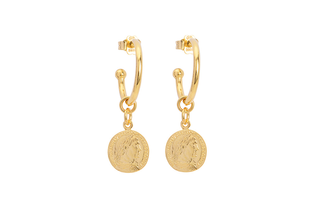 Sterling silver roman coin earring