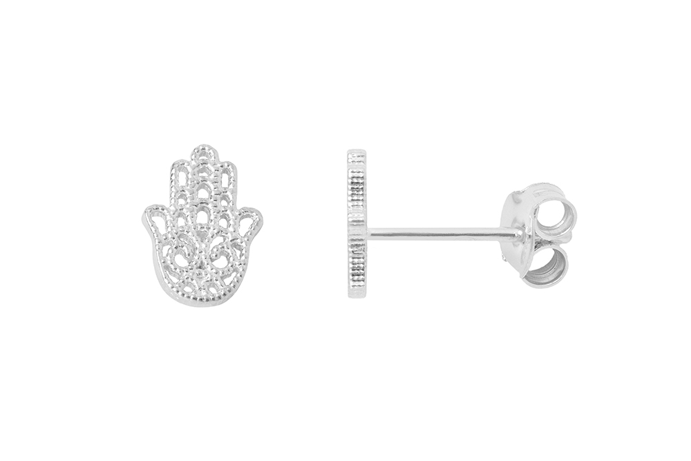 Sterling silver hand of fatima earring
