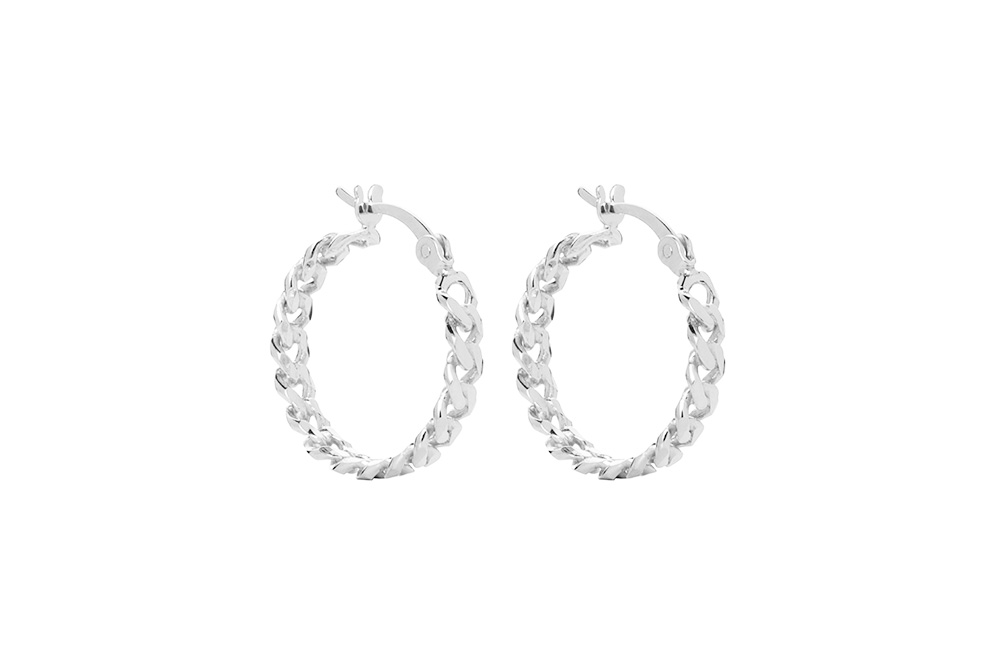 Pendiente plata 925 aro eslabones