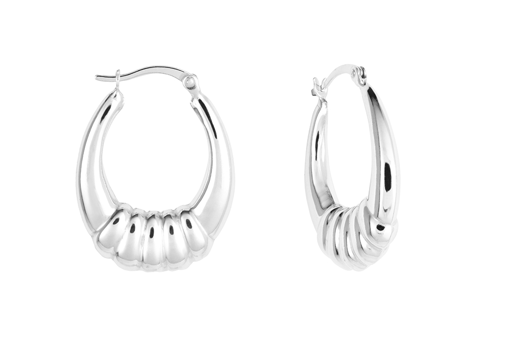 Pendiente plata 925 aro ovalado