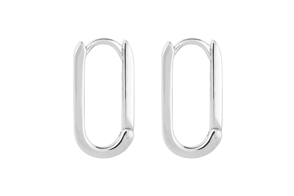 Pendiente plata 925 aro alargado