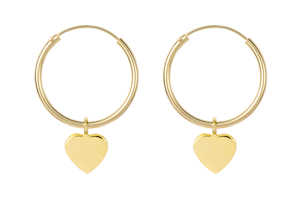 Pendiente plata 925 aro corazon 7mm