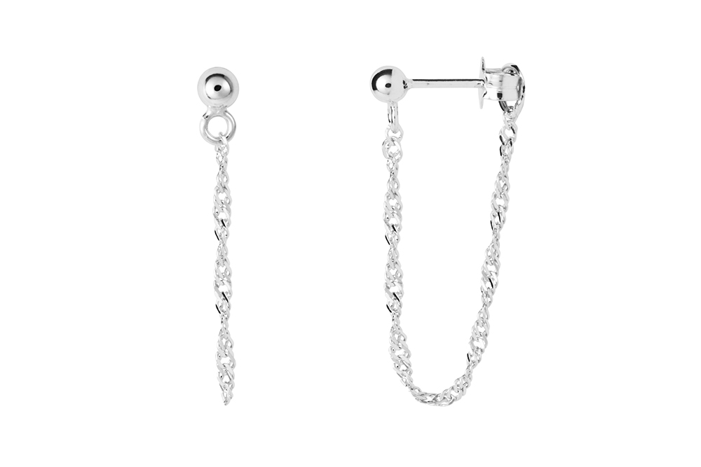 Sterling silver bead with singapur chain