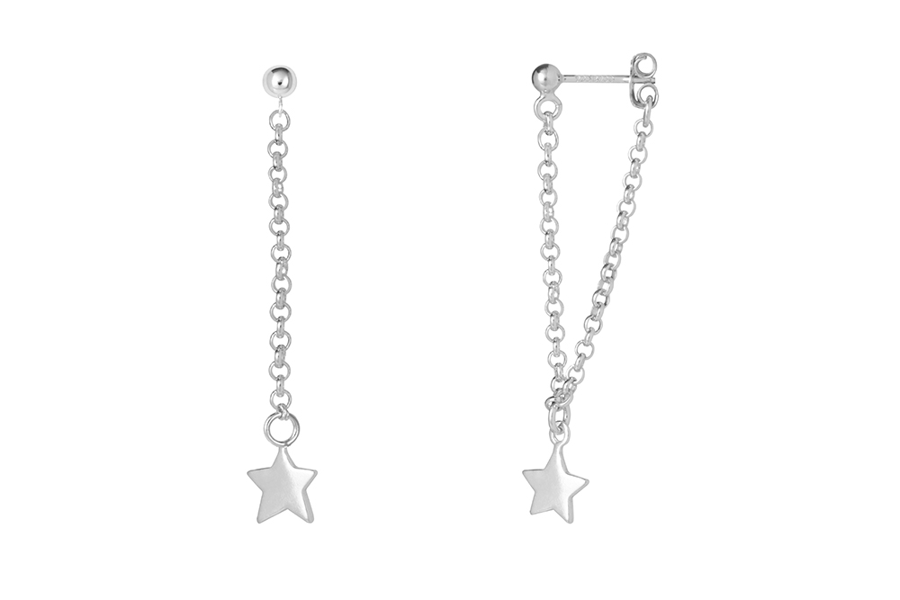 Sterling silver bead 3mm & chain with star