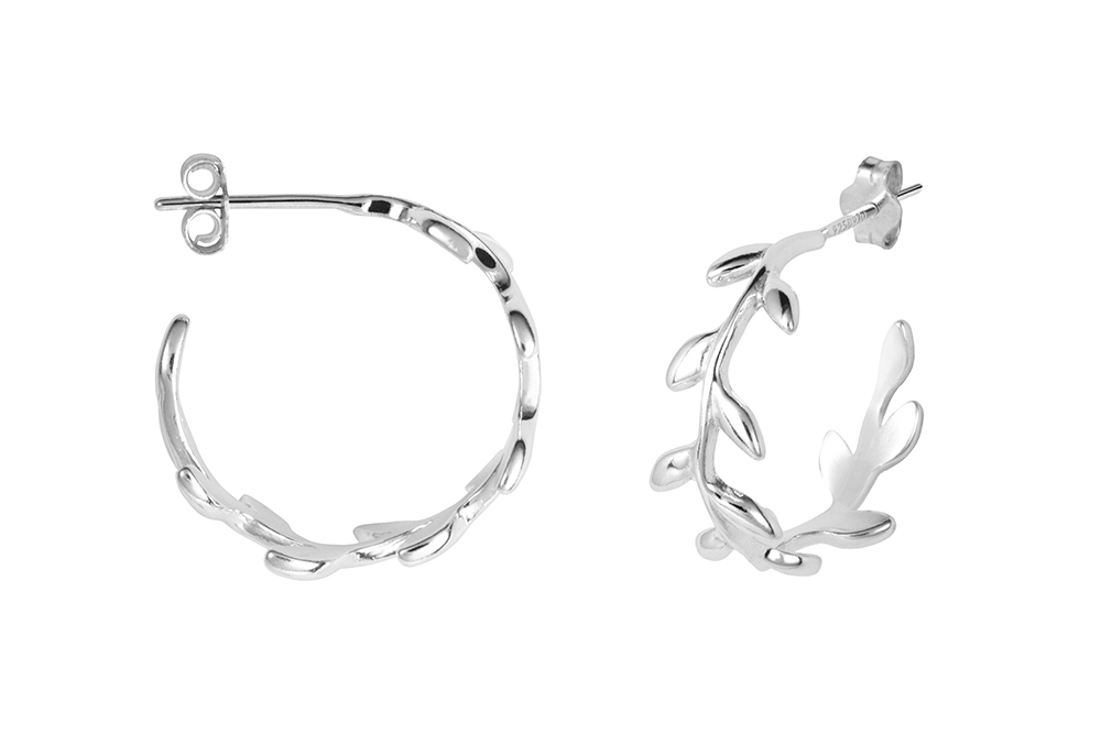 Sterling silver leaves earring
