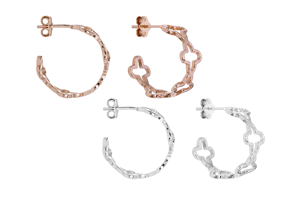 Sterling silver crosses earring hoop