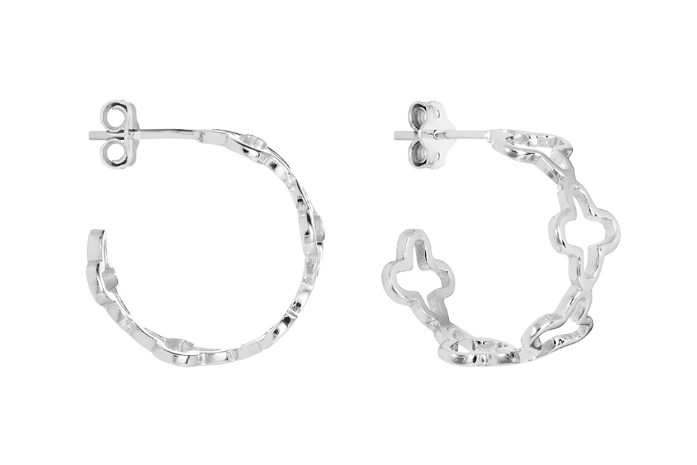 Sterling silver crosses earring hoop