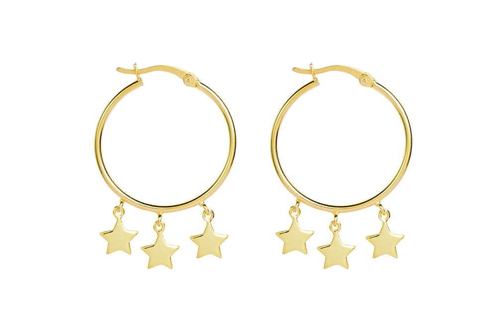 Aro plata 925 3 estrellas