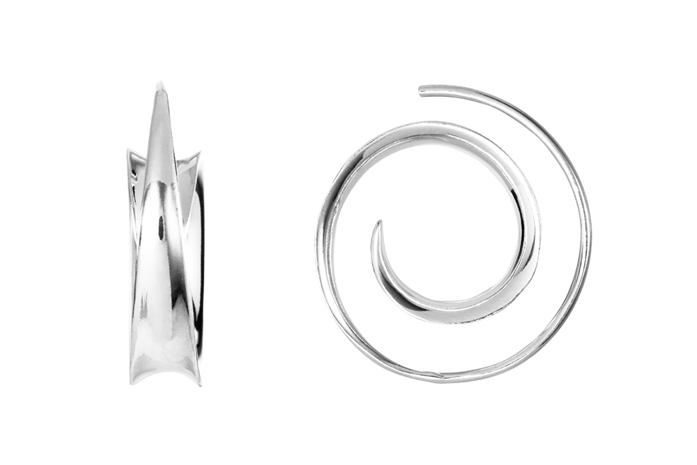 Sterling silver spiral earring hoop