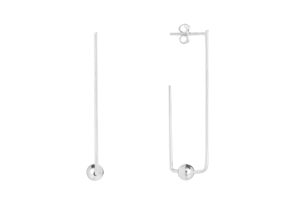 Pendiente plata 925 hilo 1mm con bola 5mm