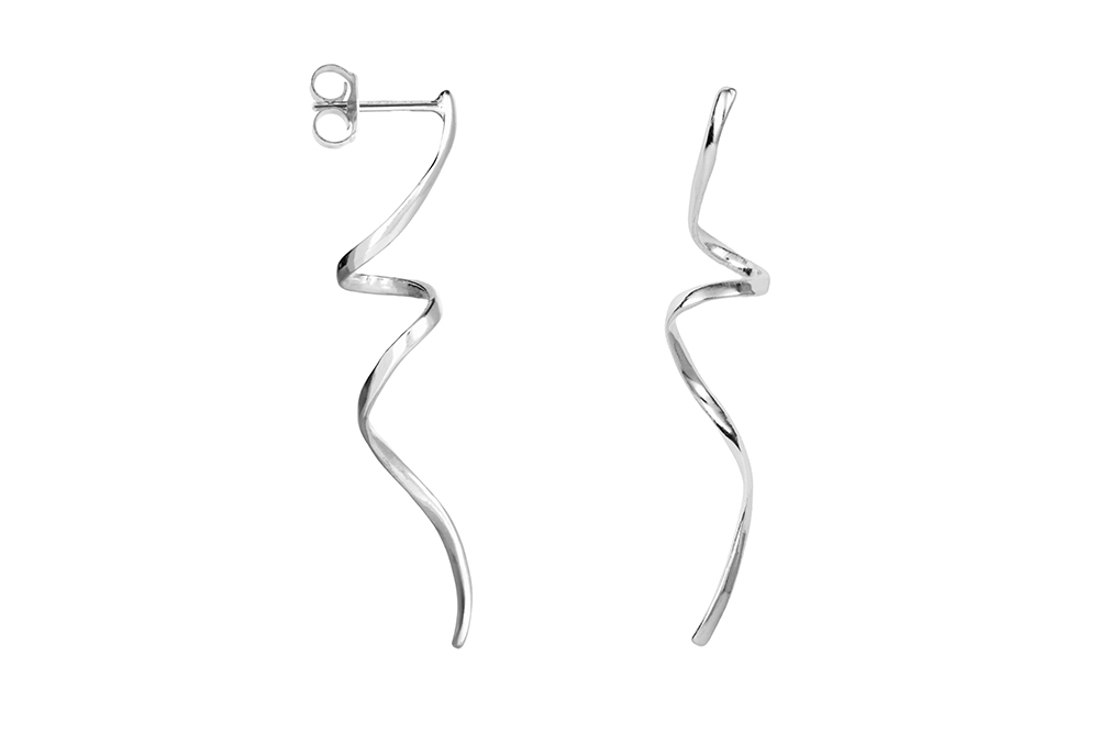Sterling silver serpentine earring