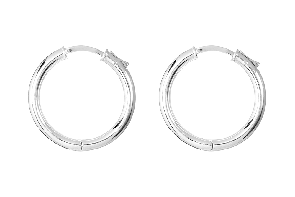 Sterling silver 3mm round tube earring hoop