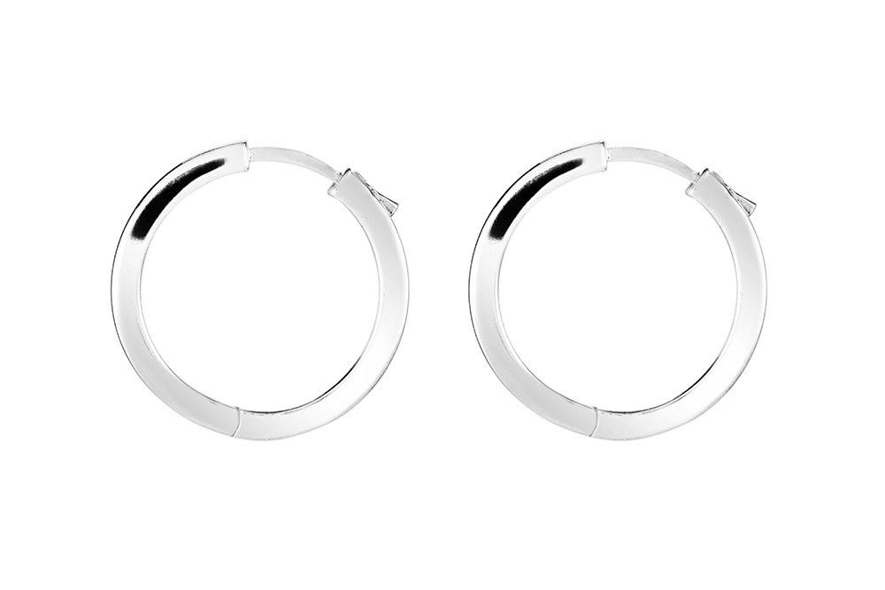 Sterling silver 3mm squared tube earring hoop