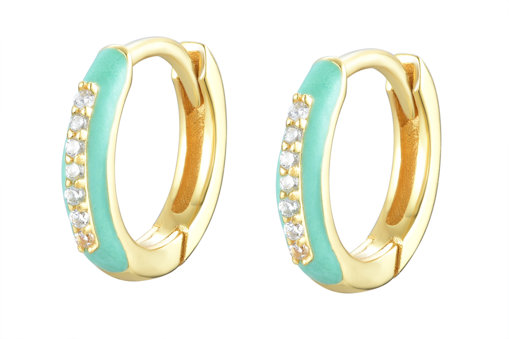 Aro plata 925 esmalte con zirconitas blancas