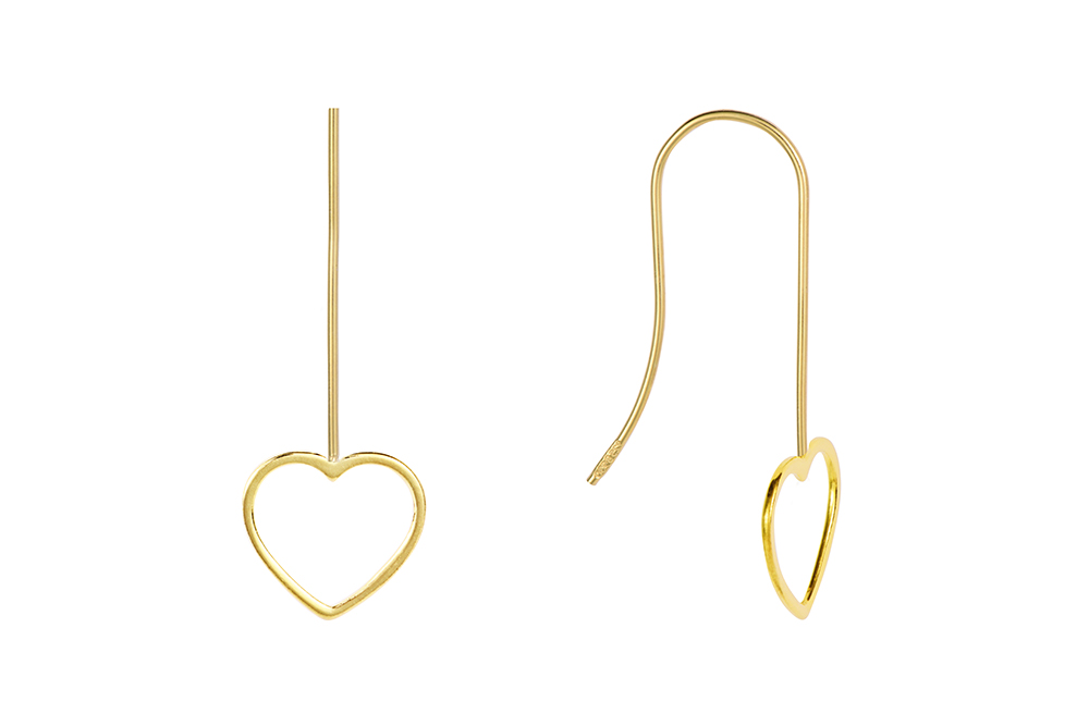 Pendiente plata 925 silueta corazón