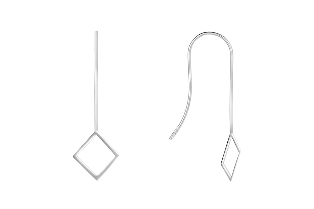 Sterling silver rhombus earring
