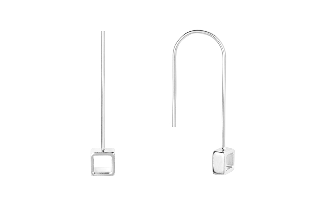 Pendiente plata 925 mini cubo