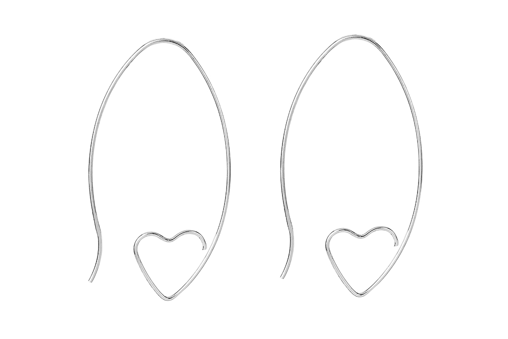 Sterling silver heart earring