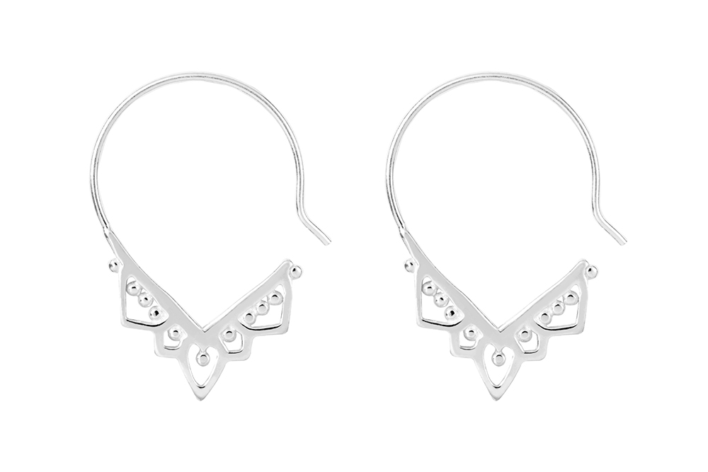 Sterling silver arabic style earring