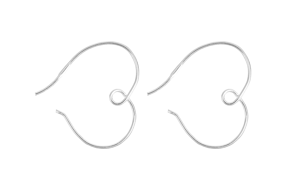 Pendiente plata 925 hilo 0.8mm corazon