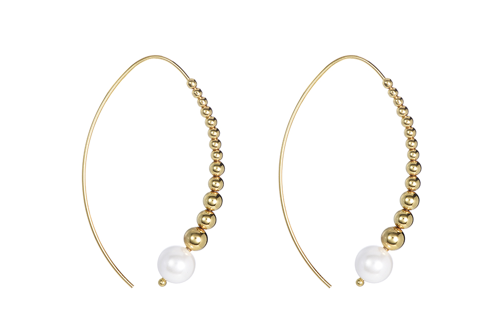 Pendiente plata 925 bolitas y perla