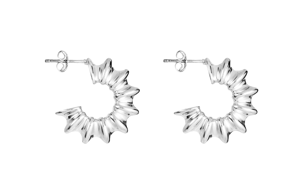 Sterling silver electroform earring hoop