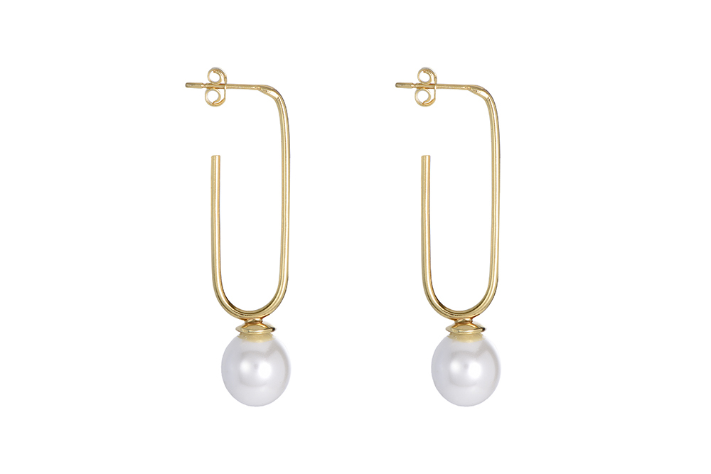 Sterling silver pearl earring