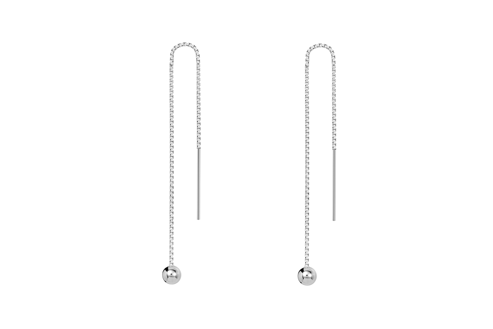 Sterling silver 4mm bead earring